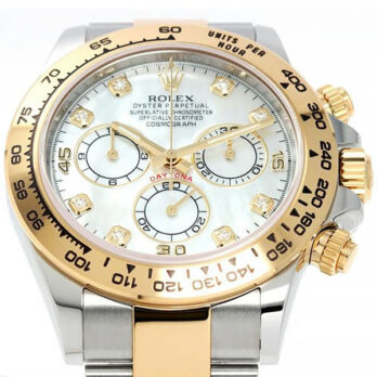 Rolex Cosmograph Daytona Two-tone 18k Yellow Gold/904l Steel White Mop Diamond Dial 40mm 116503 Swiss Replica Super Clone Watch