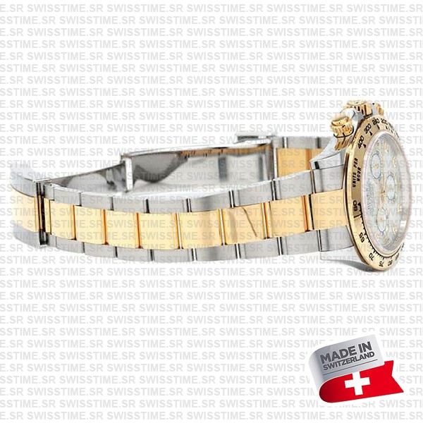 Rolex Cosmograph Daytona Two-tone 18k Yellow Gold/904l Steel White Mop Diamond Dial 40mm 116503 Swiss Replica Super Clone Watch