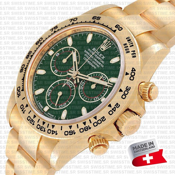 Rolex Daytona 2016 Yellow Gold Green 40mm