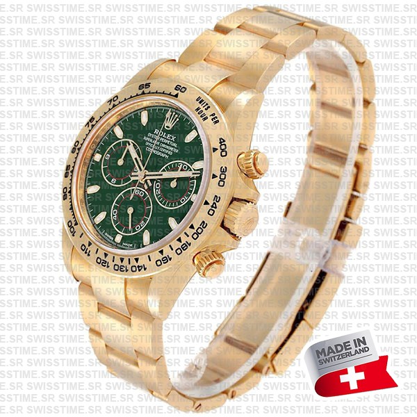 Rolex Daytona 2016 Yellow Gold Green 40mm