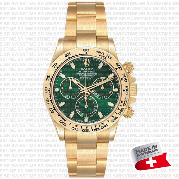 Rolex Daytona 2016 Yellow Gold Green 40mm