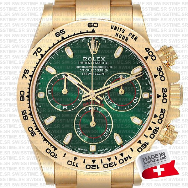 Rolex Daytona 2016 Yellow Gold Green 40mm