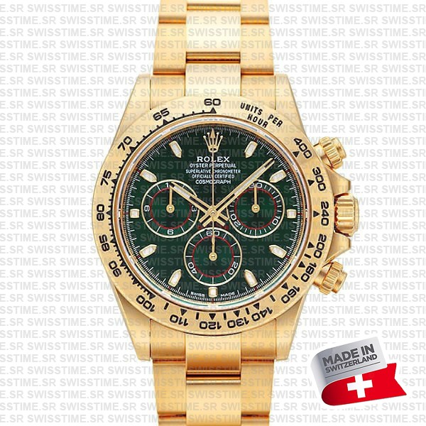 Rolex Daytona 2016 Yellow Gold Green 40mm