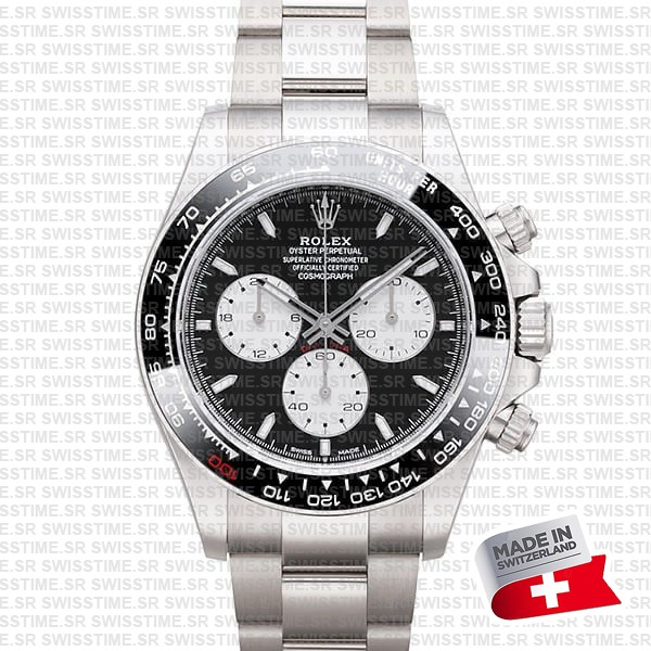 Rolex Cosmograph Daytona Le Mans 18k White Gold Panda Black Dial 40mm Ref:126529ln Cal.4132 Swiss Replica Super Clone New 2024 Model