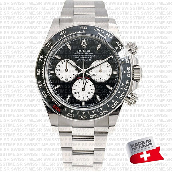 Rolex Cosmograph Daytona Le Mans 18k White Gold Panda Black Dial 40mm Ref:126529ln Cal.4132 Swiss Replica Super Clone New 2024 Model