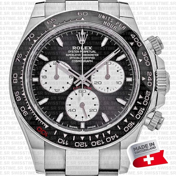Rolex Cosmograph Daytona Le Mans 18k White Gold Panda Black Dial 40mm Ref:126529ln Cal.4132 Swiss Replica Super Clone New 2024 Model
