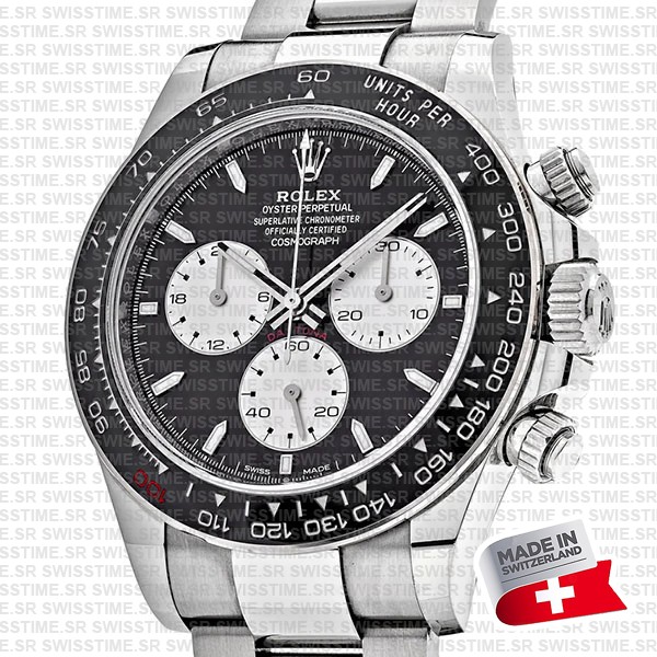 Rolex Cosmograph Daytona Le Mans 18k White Gold Panda Black Dial 40mm Ref:126529ln Cal.4132 Swiss Replica Super Clone New 2024 Model