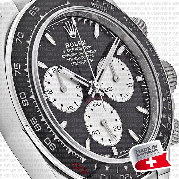 Rolex Cosmograph Daytona Le Mans 18k White Gold Panda Black Dial 40mm Ref:126529ln Cal.4132 Swiss Replica Super Clone New 2024 Model