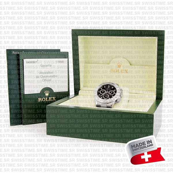 Rolex Daytona Black Dial 904l Steel Ref:116620 Swiss Replica
