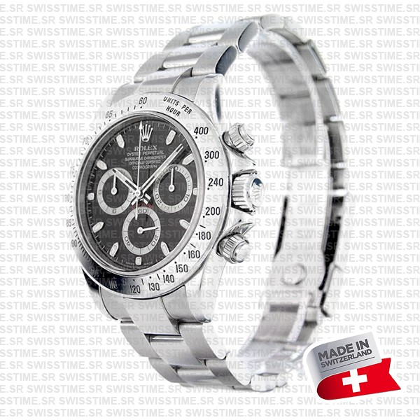 Rolex Daytona Black Dial 904l Steel Ref:116620 Swiss Replica