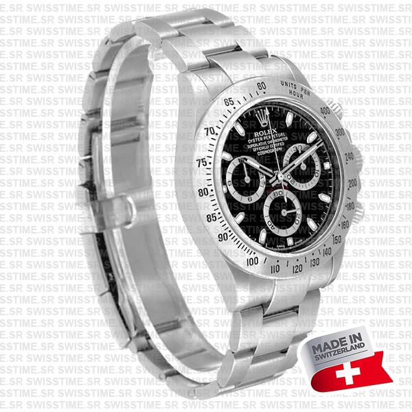 Rolex Daytona Black Dial 904l Steel Ref:116620 Swiss Replica