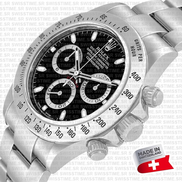 Rolex Daytona Black Dial 904l Steel Ref:116620 Swiss Replica