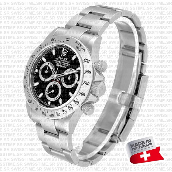 Rolex Daytona Black Dial 904l Steel Ref:116620 Swiss Replica
