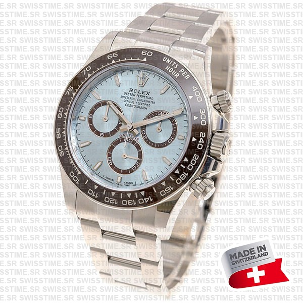 Rolex Cosmograph Daytona Platinum Ref.126506 Ice Blue Dial Stick Markers 40mm Cal.4131 Swiss Replica Super Clone New 2024 Model