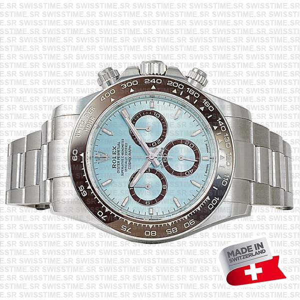 Rolex Cosmograph Daytona Platinum Ref.126506 Ice Blue Dial Stick Markers 40mm Cal.4131 Swiss Replica Super Clone New 2024 Model
