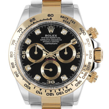 Rolex Cosmograph Daytona Two-tone 18k Yellow Gold/904l Steel Black Gold Diamond Dial 40mm 116503 Swiss Replica Super Clone Watch