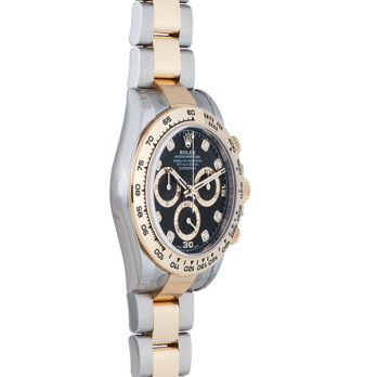 Rolex Cosmograph Daytona Two-tone 18k Yellow Gold/904l Steel Black Gold Diamond Dial 40mm 116503 Swiss Replica Super Clone Watch