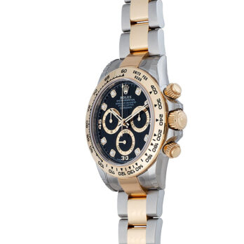 Rolex Cosmograph Daytona Two-tone 18k Yellow Gold/904l Steel Black Gold Diamond Dial 40mm 116503 Swiss Replica Super Clone Watch