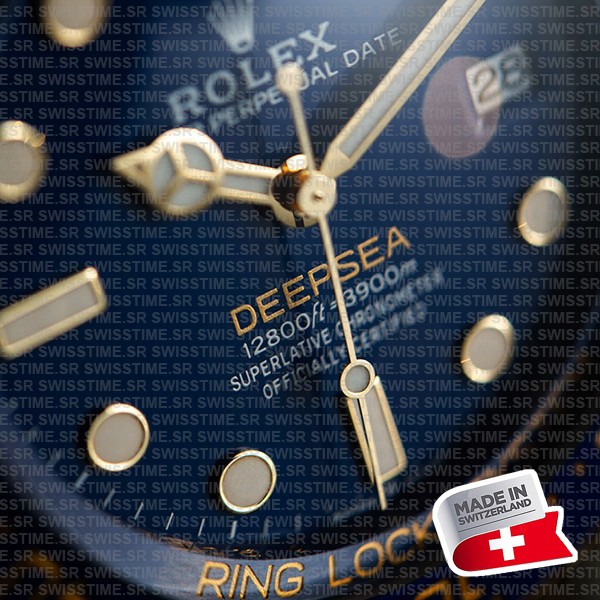Rolex Deepsea Gold Blue Dial Ceramic Bezel 18k Yellow Gold Wrap 904l Steel 44mm 136668lb Swiss Made Replica Super Clone