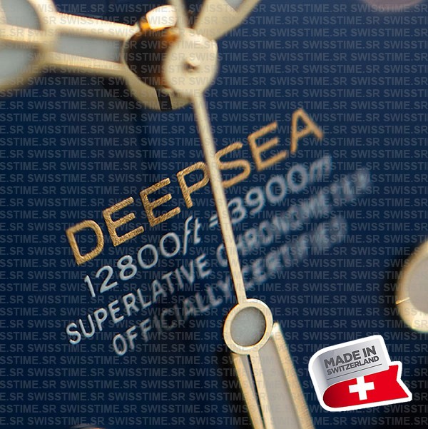 Rolex Deepsea Gold Blue Dial Ceramic Bezel 18k Yellow Gold Wrap 904l Steel 44mm 136668lb Swiss Made Replica Super Clone