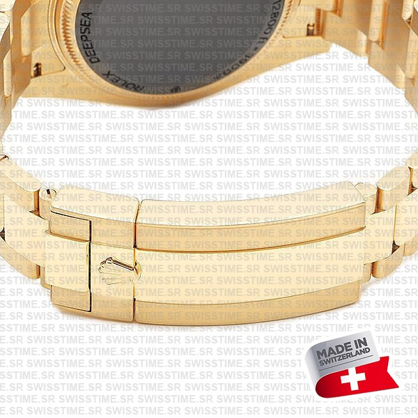 Rolex Deepsea Gold Blue Dial Ceramic Bezel 18k Yellow Gold Wrap 904l Steel 44mm 136668lb Swiss Made Replica Super Clone