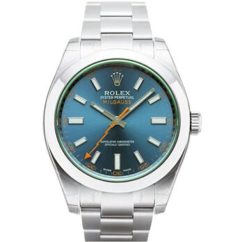Rolex Milgauss Blue Dial Green Crystal 904l Steel 40mm Ref.116400 Swiss Replica Super Clone