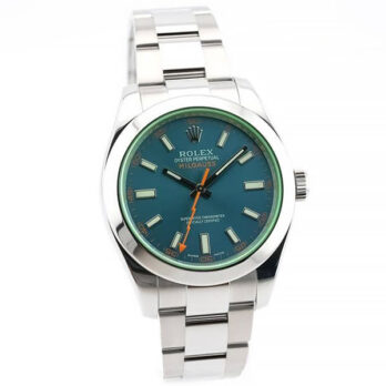 Rolex Milgauss Blue Dial Green Crystal 904l Steel 40mm Ref.116400 Swiss Replica Super Clone