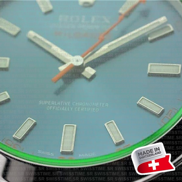Rolex Milgauss Blue Dial Green Crystal 904l Steel 40mm Ref.116400 Swiss Replica Super Clone