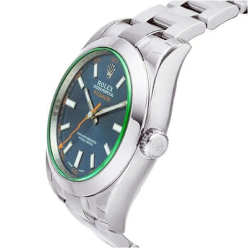 Rolex Milgauss Blue Dial Green Crystal 904l Steel 40mm Ref.116400 Swiss Replica Super Clone
