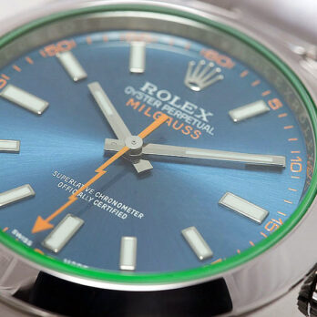 Rolex Milgauss Blue Dial Green Crystal 904l Steel 40mm Ref.116400 Swiss Replica Super Clone