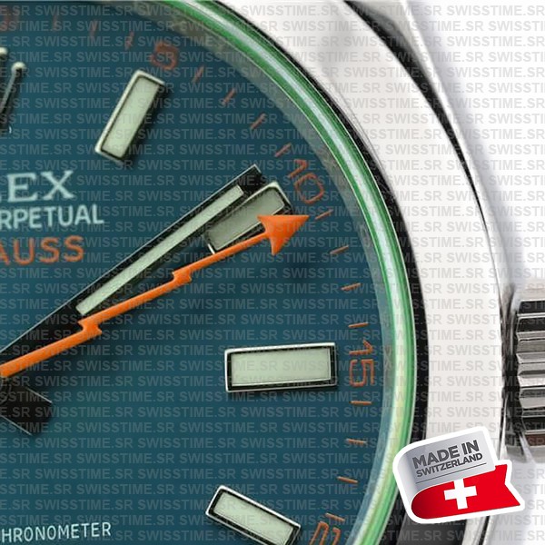 Rolex Milgauss Blue Dial Green Crystal 904l Steel 40mm Ref.116400 Swiss Replica Super Clone