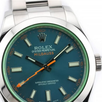 Rolex Milgauss Blue Dial Green Crystal 904l Steel 40mm Ref.116400 Swiss Replica Super Clone