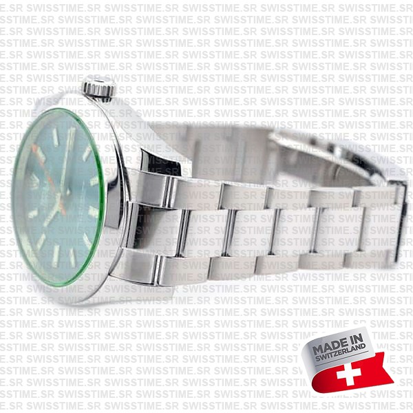 Rolex Milgauss Blue Dial Green Crystal 904l Steel 40mm Ref.116400 Swiss Replica Super Clone