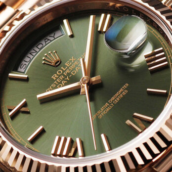 Rolex Day-date 40 18k Rose Gold Green Roman Dial Ref.228235 Swiss Replica Superclone