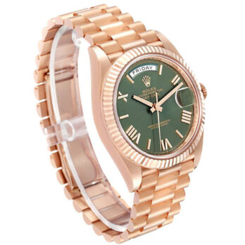 Rolex Day-date 40 18k Rose Gold Green Roman Dial Ref.228235 Swiss Replica Superclone