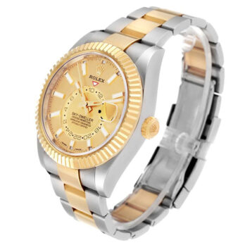 Rolex Sky-dweller 2-tone 18k Yellow Gold Gold Dial Arabic Markers 42mm