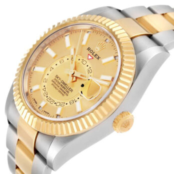 Rolex Sky-dweller 2-tone 18k Yellow Gold Gold Dial Arabic Markers 42mm