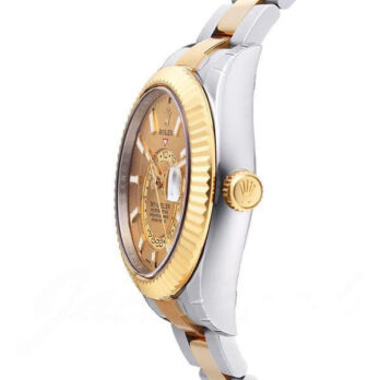 Rolex Sky-dweller 2-tone 18k Yellow Gold Gold Dial Arabic Markers 42mm
