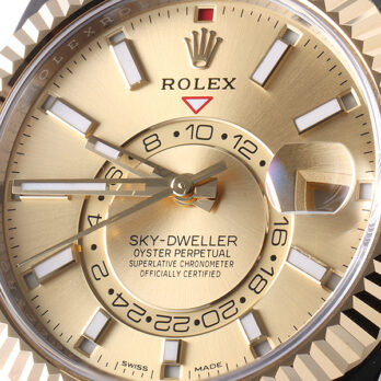 Rolex Sky-dweller 2-tone 18k Yellow Gold Gold Dial Arabic Markers 42mm