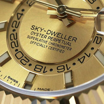 Rolex Sky-dweller 2-tone 18k Yellow Gold Gold Dial Arabic Markers 42mm