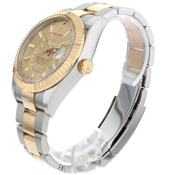 Rolex Sky-dweller 2-tone 18k Yellow Gold Gold Dial Arabic Markers 42mm