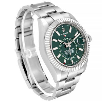 Rolex Sky-dweller Steel / 18k White Gold Green Dial Stick Markers 42mm Ref. 336934 Swiss Replica Super Clone