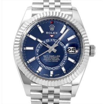 Rolex Sky-dweller 904l Steel 18k White Gold Bezel Blue Dial Jubilee Bracelet 42mm Ref. 326934 Swiss Replica Super Clone