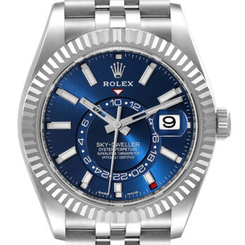Rolex Sky-dweller 904l Steel 18k White Gold Bezel Blue Dial Jubilee Bracelet 42mm Ref. 326934 Swiss Replica Super Clone