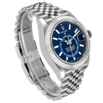 Rolex Sky-dweller 904l Steel 18k White Gold Bezel Blue Dial Jubilee Bracelet 42mm Ref. 326934 Swiss Replica Super Clone