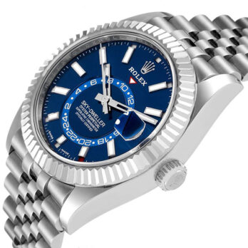 Rolex Sky-dweller 904l Steel 18k White Gold Bezel Blue Dial Jubilee Bracelet 42mm Ref. 326934 Swiss Replica Super Clone