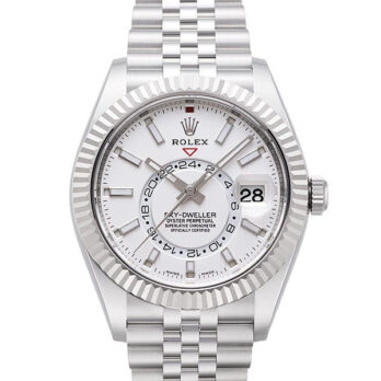Rolex Sky-dweller 904l Steel 18k White Gold Bezel Black Dial Jubilee Bracelet 42mm Ref. 326934 Swiss Replica Super Clone (copy)
