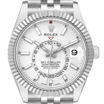 Rolex Sky-dweller 904l Steel 18k White Gold Bezel Black Dial Jubilee Bracelet 42mm Ref. 326934 Swiss Replica Super Clone (copy)