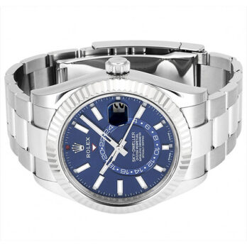 Rolex Sky-dweller Steel / 18k White Gold Blue Dial Stick Markers 42mm