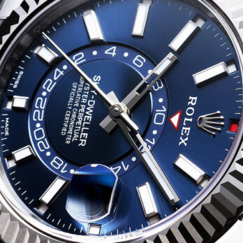 Rolex Sky-dweller Steel / 18k White Gold Blue Dial Stick Markers 42mm